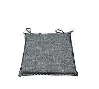 CnA Stores - Set of 4 Luxury Woven Crosshatch Kitchen Dining Garden Chair Cushion Seat Pads With Ties Zipped Removable Covers (Silver/Grey)