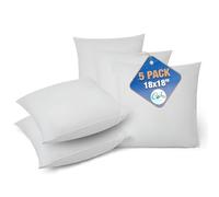 CnA Stores - Square Cushion Insert Inner Pads 18" x 18" Inch (45cm x 45cm) Cushion Stuffer - Made From Bounce Back Non- Allergenic 100% Pure Hollowfibre Pack of 5 Cushions
