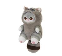 CNAANA Cute Red Panda Cat Plush Keychain - Soft Plush Pendant for Backpack and Purse, Adorable Keychain Gift Option, Gray, S