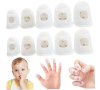 CNAFGBGG 10Pcs Nail Biting Prevention for Kids, Physics Thumb Sucking Deterrent, Silicone Protective Cover Reusable Finger Sleeves for Daily Protection.