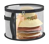 CNAFGBGG 1PC Hat Boxes for Women Storage, Hat Organizer Clear Hat Storage Box with Lid, 16.5x10.2 Inch Hat Organizer with Carrying Handles, Zipper Cowboy Hat Box for Closet Travel