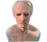 CNAFGBGG 1PC Realistic Old Man Face Mask Christmas Latex Decor Mask Scary Full Head Creepy Wrinkle Face Cosplay Props.