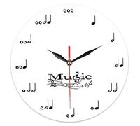 CNAFGBGG 1PC Wall Clock Battery Operated, 12'' Acrylic Music Note Decorative Wall Clock with Quiet Movement, Accurate Musical Numeral Wall Clock for Living Room, Bedroom and Office