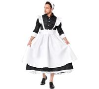 CNAFGBGG 1Set Maid Outfit for Men, Victorian Maid Uniform with Headwear & Stocks, Cosplay Costume for Anime Party, Role Playing, Acting Dress Up, Theme Party, L.
