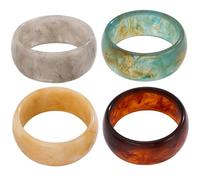 CNAFGBGG 4Pcs Acrylic Bangles, Colorful Geometric Chunky Resin Bangels Set Wide Dome Shape Bracelet Fashion Holiday Jewelry for Everyday Wear.