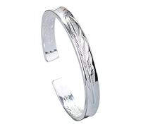 CNAFGBGG 925 Sterling Silver Leaf Bracelets Silver Plated Bangle Bracelet Open Cuff Bracelet for Women Wedding.