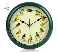 CNAFGBGG Bird Clock that Sings on Hour, Bird Wall Clock 12 Native Bird Species Cuckoo Clocks, 10 Inch Decorative Singing Bird Clock for Office, Classrooms, Living Room, Dining Room