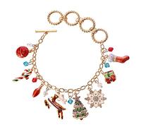 CNAFGBGG Christmas Bracelet with Snowflake Snowman Xmas Tree Pendant Ornaments Adjustable Wrist Chain