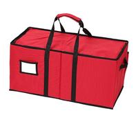 CNAFGBGG Christmas Ornament Storage Box with Dividers 24x12 Ornament Storage Box Zippered Closure & Handle for Bauble Holiday Decorations, Style 2.