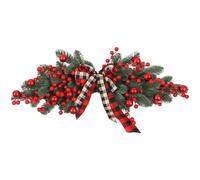 CNAFGBGG Christmas Swag Artificial Bowknot Red Berry Hanging Decorative Swag PE Teardrop Christmas Decorations for Door Window.