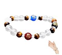 CNAFGBGG Crystal Bracelet Good Luck Success Bracelets Calming Anxiety Stress Relief for Men Women Teens, Rock Crystal Quartz.