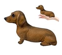 CNAFGBGG Dachshund Statue Realistic Cute Dachshund Figurine Resin Decor Collectible Decorative Dog Statue for Home Office Desktop, Small