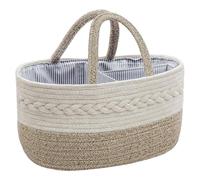 CNAFGBGG Diaper Caddy, Portable Baby Basket with Handle & Compartments, Cotton Woven Baskets for Storage, Storage Bags for Home, Travel.