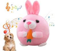 CNAFGBGG Dog Balls Cute Animal-shaped Interactive Dog Toys That Can Jump, Sing & Speak USB Rechargeable Interactive Dog Ball for Pet Zippered Washable Plush Dog Toys to Keep Them Busy, Rabbit