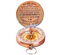CNAFGBGG Enjoy the Ride Compass for Son from Dad Vintage Outdoor Adventure Ride Navigation Compass Personalised Antique Compass Gift for Son Birthday Graduation Dad to Son.