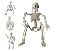 CNAFGBGG Full Size Skeleton for Halloween Prop 35.43 Inch Realistic Human Bones with Movable Joints Plastic Skeleton Anatomy Model for Haunted House Party Decors.