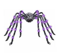 CNAFGBGG Giant Spider Halloween Realistic Large Purple Spider Light 79 Inch Spooky Halloween Props for Yard Lawn Indoor.