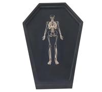 CNAFGBGG Halloween Charcuterie Board 11x15.7 Coffin Halloween Serving Dishes with Engraved Skeleton Gothic Coffin Letter Board for Food Party.