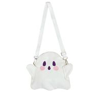 CNAFGBGG Halloween Ghost Purse Funny Cute Ghost Plush Bag Soft Fluffy Bag with Adjustable Strap Zipper Halloween Purse for Women Girls..