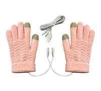 CNAFGBGG Heated Gloves 1 Pair Single-sided Heating USB Heated Gloves with Touch Screen Function Knitted Warm Winter Hands Warmer for Indoor Office Work Typing Winter Style 2