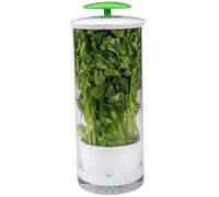 CNAFGBGG Herb Saver, 12.8x5.3 Clear Plastic Herb Keeper with Breathable Hole, Keep Fresh Storage with Handle for Cilantro, Mint, Parsley, Asparagus, Keeps Greens Fresh for 2-3 Weeks.