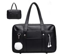 CNAFGBGG Japanese School Bag, Large Capacity PU Leather Japanese Bag with Multi-pocket, School Handbag with Headphone Cable Hole, Zipper Shoulder for Student Uniform Laptop..