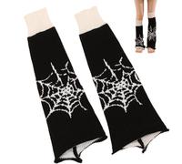 CNAFGBGG Leg Warmers for Women Winter 1 Pair Spider Web Leg Warmers with Elastic 20 Inch Knee Length Double-Sided Acrylic Fiber Legwarmers for Students, Girls, Fashion Accessories