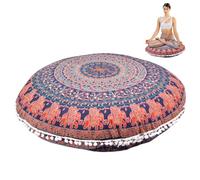 CNAFGBGG Meditation Cushion Cover Pouf Cover 31.5 Inch Mandala Meditation Cushion Cover Comfortable Round Floor Cushion Cover Seat Cushion Covers for Meditation Yoga Prayer ONLY Cover NO Insert