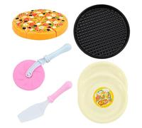 CNAFGBGG Pizza Toy 11PCS/Set Simulative Pizza Cart Toy Bpa Free Plastic Play Food with Cooking and Cutting Accessories Kitchen Accessories Role Play Toys for 3+ Boys Girls.