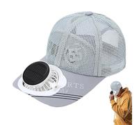 CNAFGBGG Solar Fan Hat USB 3 Speeds 650mAh Cooling Hat With Solar Fan with LED Display Outdoor Anti-UV Breathable Unisex Adjustable Baseball Cap for Biking, Hiking, Walking (Grey)..