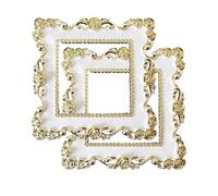 CNAGCANG 2PCS Light Switch Cover Frames, Self-Adhesive Switch Surround Wall Plates for Standard UK Size (86x86mm), Wall Socket Protector for Home & Office Decor(Gold)