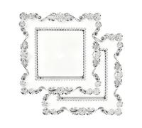 CNAGCANG 2PCSLight Switch Cover Frames Silver, Self-Adhesive Switch Surround Wall Plates for Standard UK Size (86x86mm), Wall Socket Protector for Home & Office Decor
