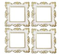 CNAGCANG 4PCS Light Switch Cover Frames, Self-Adhesive Switch Surround Wall Plates for Standard UK Size (86x86mm), Wall Socket Protector for Home & Office Decor(Gold)