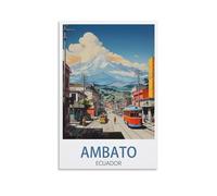 CNAHEIZ Ambato Ecuador Vintage Travel Posters Street 08x12inch(20x30cm) Canvas Wall Art Print Painting for Wall Decor Living Room Bedroom