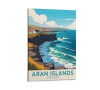 CNAHEIZ Aran Islands Ireland Vintage Travel Poster 12x18inch(30x45cm) Canvas Wall Art Print Painting for Wall Decor Living Room Bedroom