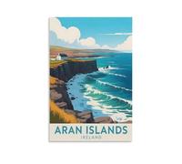 CNAHEIZ Aran Islands Ireland Vintage Travel Poster 24x36inch(60x90cm) Canvas Wall Art Print Painting for Wall Decor Living Room Bedroom