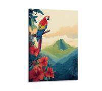 CNAHEIZ Costa Rica Central America Vintage Watercolor Canvas Wall Art