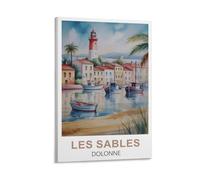 CNAHEIZ Les Sables D'olonne Vintage Travel Poster 12x18inch(30x45cm) Canvas Wall Art Print Painting for Wall Decor Living Room Bedroom