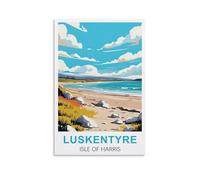 CNAHEIZ Luskentyre Beach Isle of Harris Vintage Travel Poster 12x18inch(30x45cm) Canvas Wall Art Print Painting for Wall Decor Living Room Bedroom
