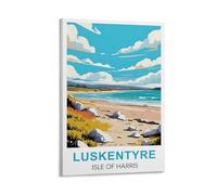CNAHEIZ Luskentyre Beach Isle of Harris Vintage Travel Poster 20x30inch(50x75cm) Canvas Wall Art Print Painting for Wall Decor Living Room Bedroom