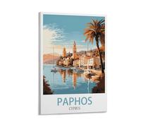CNAHEIZ Paphos Cyprus Vintage Travel Poster Coast 08x12inch(20x30cm) Canvas Wall Art Print Painting for Wall Decor Living Room Bedroom