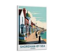 CNAHEIZ Shoreham On Sea Vintage Travel Poster 12x18inch(30x45cm) Canvas Wall Art Print Painting for Wall Decor Living Room Bedroom