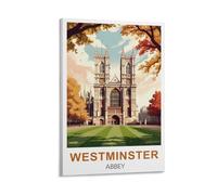 CNAHEIZ Westminster Abbey Vintage Travel Poster 08x12inch(20x30cm) Canvas Wall Art Print Painting for Wall Decor Living Room Bedroom