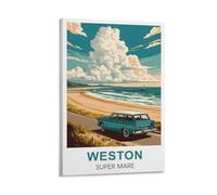 CNAHEIZ Weston Super Mare Somerset Vintage Travel Poster 24x36inch(60x90cm) Canvas Wall Art Print Painting for Wall Decor Living Room Bedroom