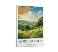 CNAHEIZ Yorkshire Dales National Park Vintage Travel Poster 12x18inch(30x45cm) Canvas Wall Art Print Painting for Wall Decor Living Room Bedroom