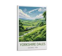 CNAHEIZ Yorkshire Dales National Park Vintage Travel Posters Tree 16x24inch(40x60cm) Canvas Wall Art Print Painting for Wall Decor Living Room Bedroom