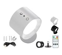 CNAMZ Glowright Lighting UK Smart Halo Lux Dimmable Wall Light, Bathroom LED Lamp, Warm White, Modern Indoor & Outdoor Wall Sconce, Easy Installation (White)