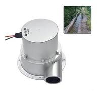 CNANRNANC 12V 24V 5A Hydraulic Dc Generator For 19V 38V Solar Panel Replacement, Metal Water Power Turbine For Remote Off-Grid Cabin Stream Irrigation Silver