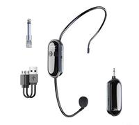 CNANRNANC 2 In 1 Wireless Headset Microphone System With Long Range Transmission, Detachable Headband, Extended Life, Auto Power-Off For Teaching, Performances And