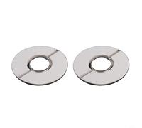 CNANRNANC 2 Stainless Steel Pipe Wall Covers For Bathroom Shower Faucet Radiator Drain Line Silver Decorative Plate, For Ideal For Home Office Mall Use(140x51mm)